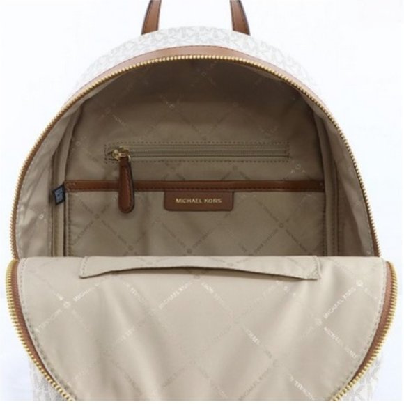 MICHAEL KORS Kenly Medium Backpack Signature Vanilla Bag - Picture 15 of 16